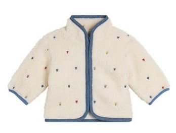 Baby Girl Sherpa Jacket with Tulip Embroidery F26