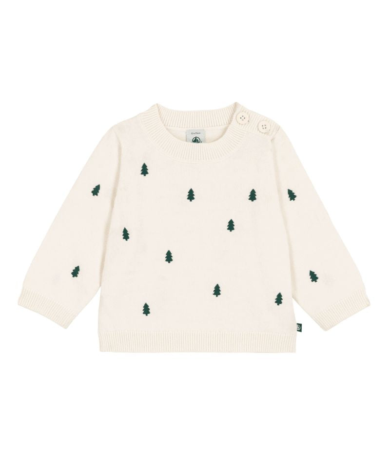 Baby Knit Sweater w/ Evergreen Tree Embroidery F26