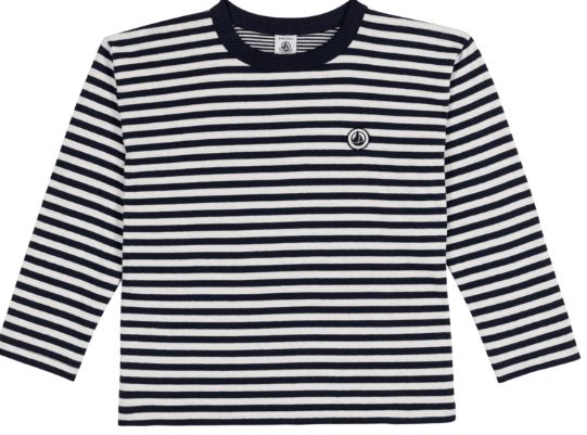 Boy LS Striped T-Shirt Navy Cream F26