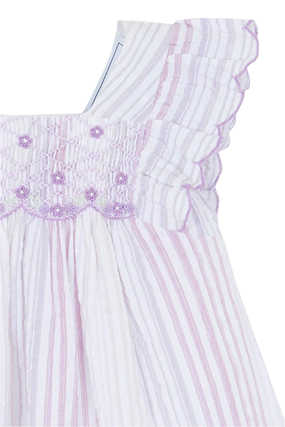 Lilas Stripes smock Embroidered