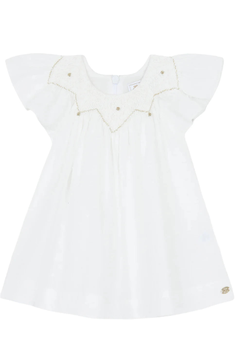 Dress White Smock Fabric Plumetis Dress White Smock Fabric Plumetis