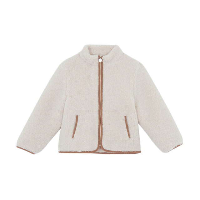 Cardigan Beige Imitation Faux Fourrure Mouton
