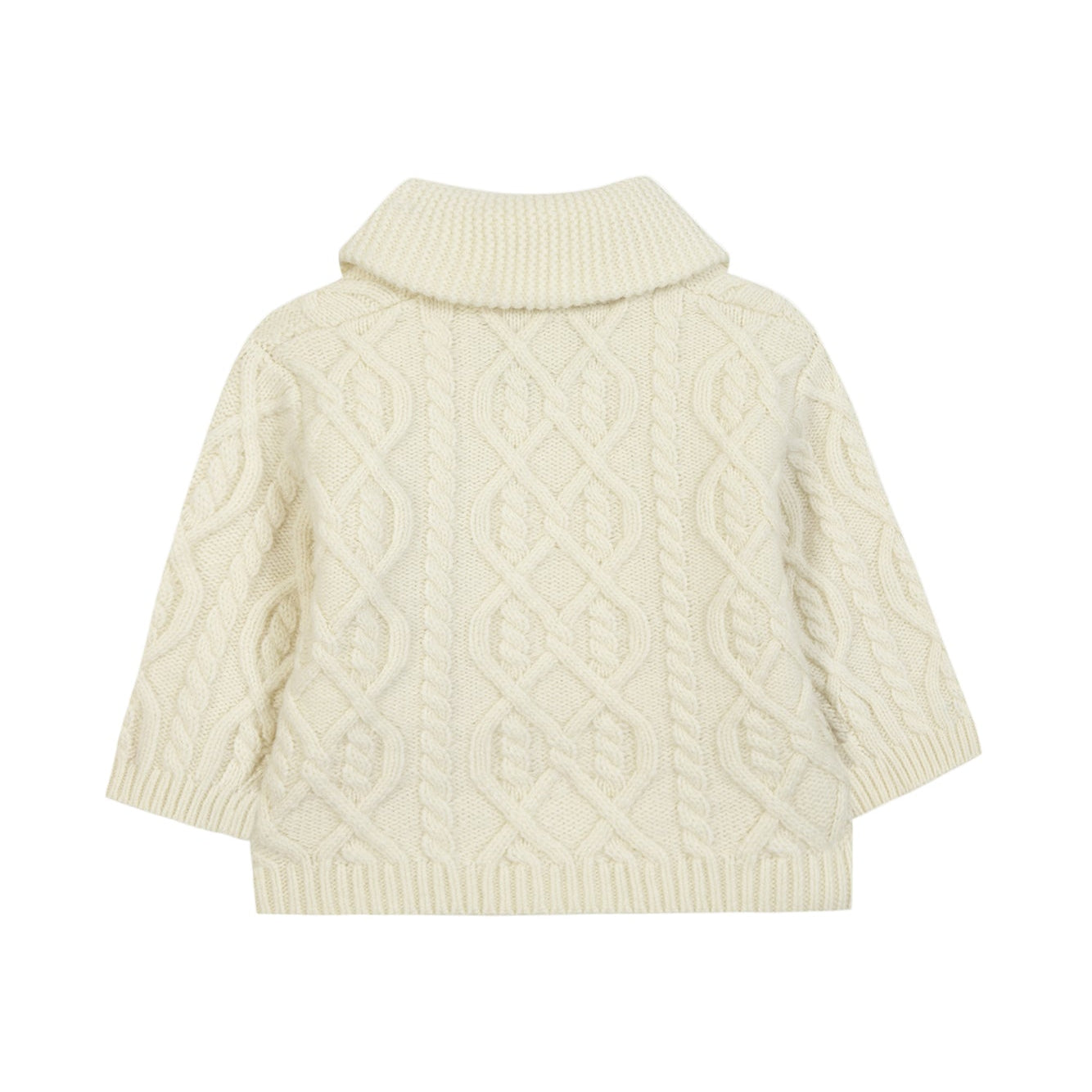 Cardigan Ecru Shawl collar Knitwear Cable