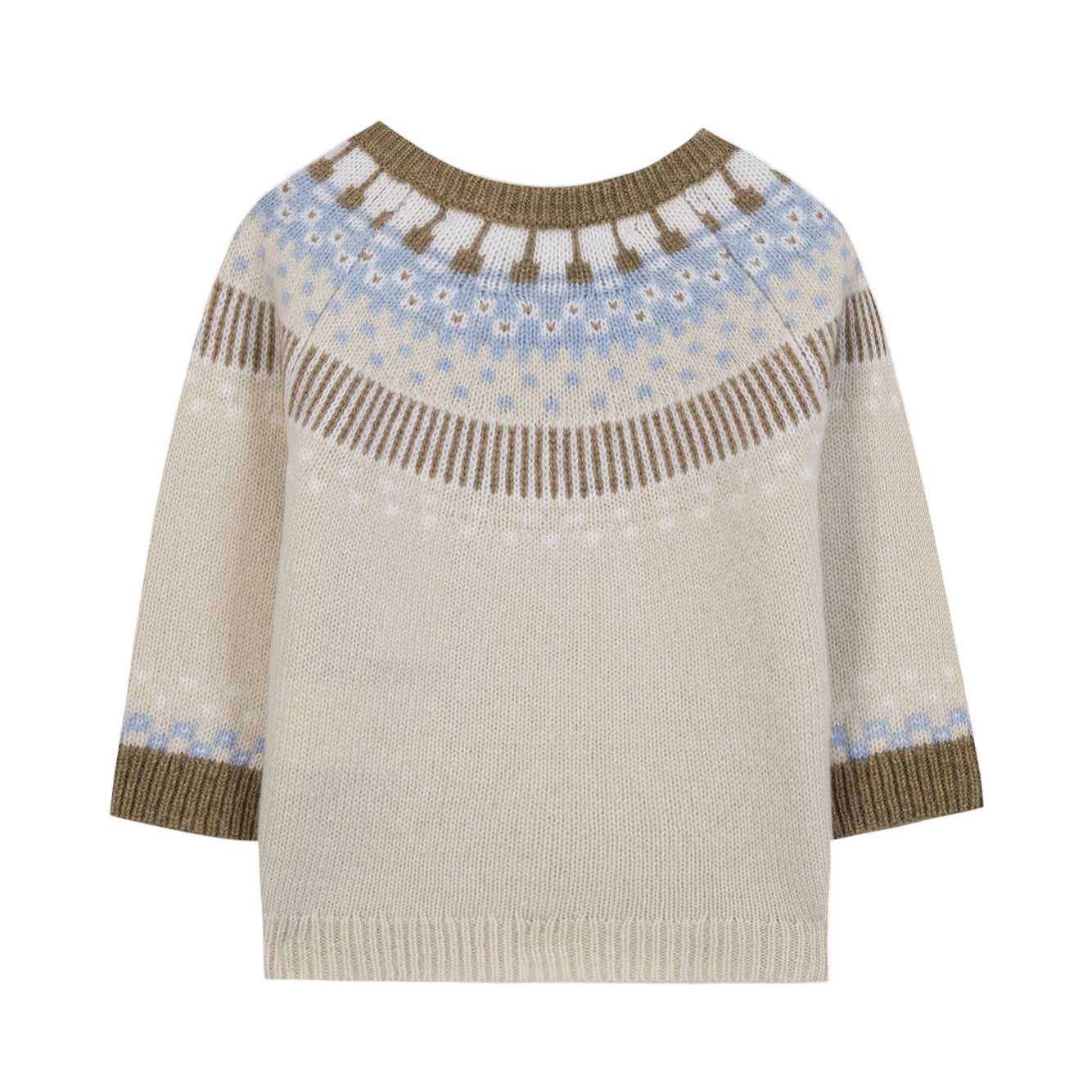 Sweater Beige motive jacquard