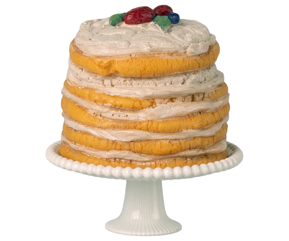 Party Cake and Cake Stand, Mouse-Off white