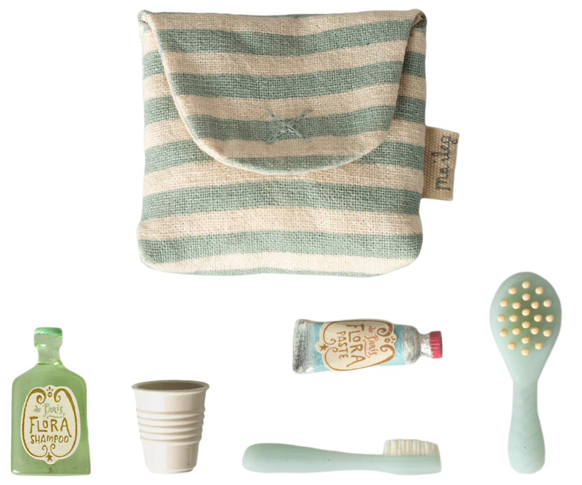 Toothbrush set in Bag, Mouse -Blue Stripe