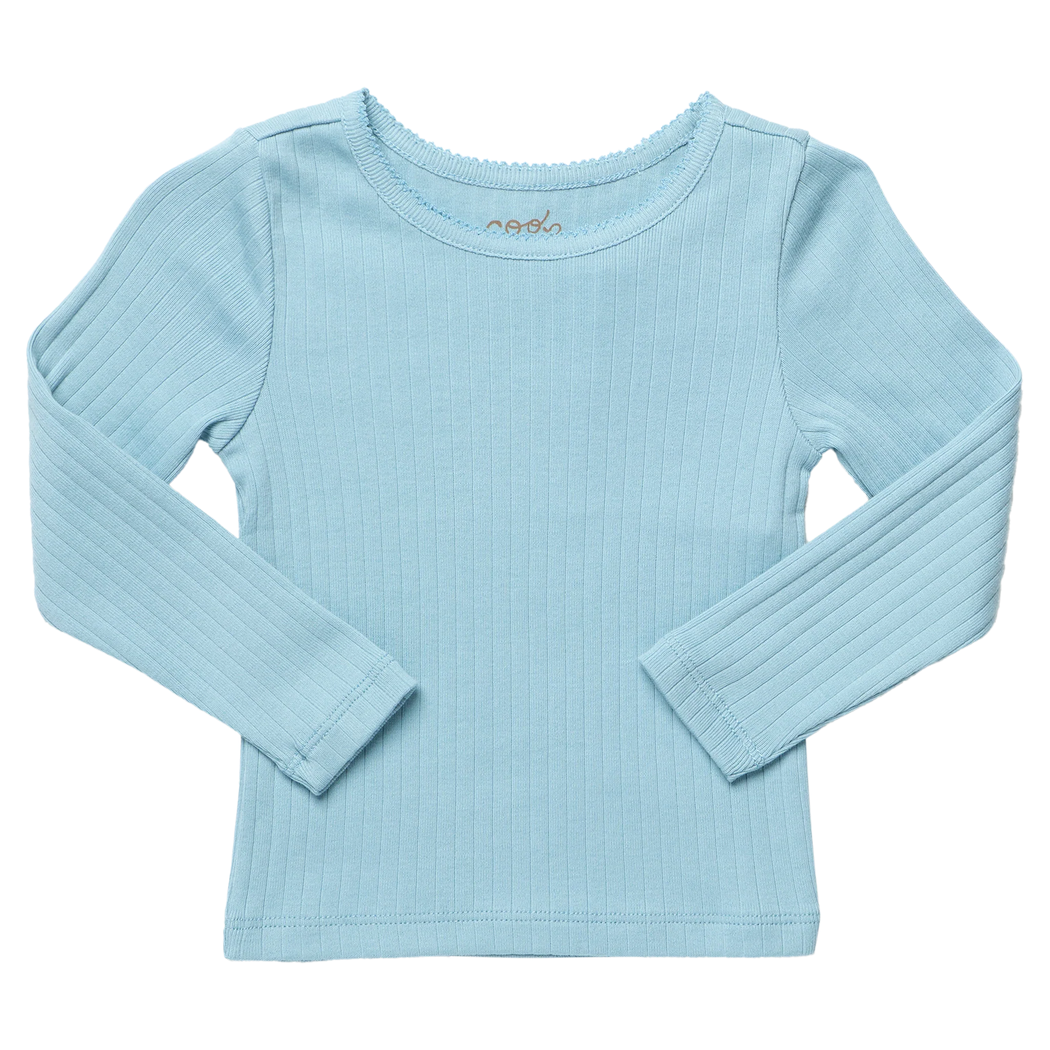 Seesaw Long Sleeve Rib T-shirt-Light Blue
