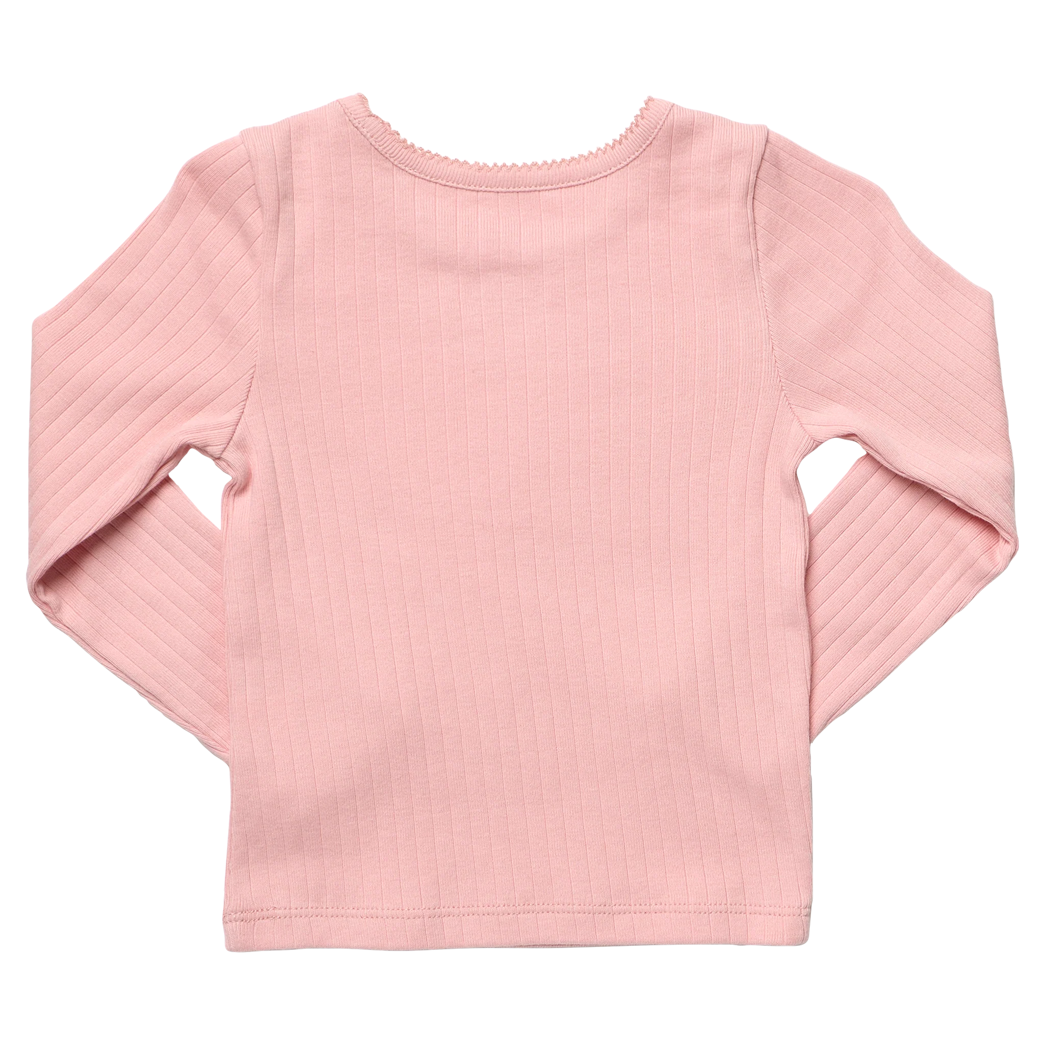 Seesaw Long Sleeve Rib T-shirt-Pink
