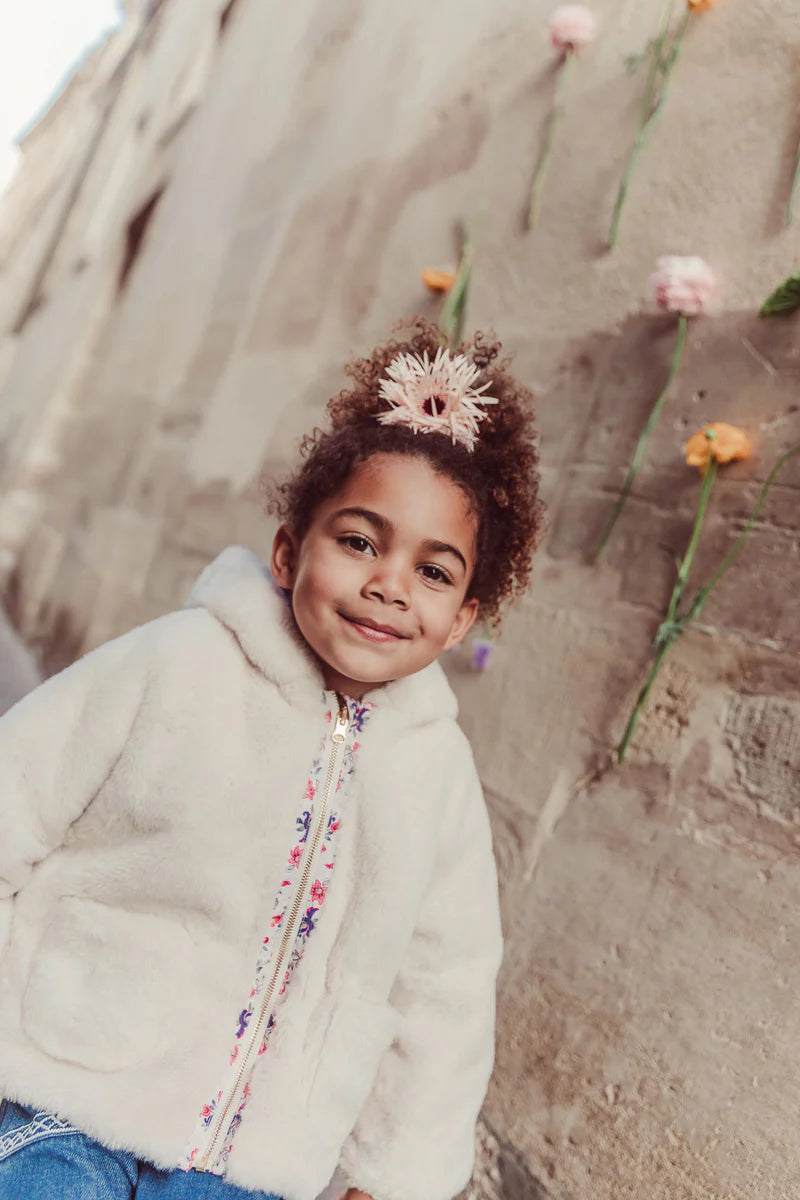 Felvet Reversible Coat in Cream Wild Flowers