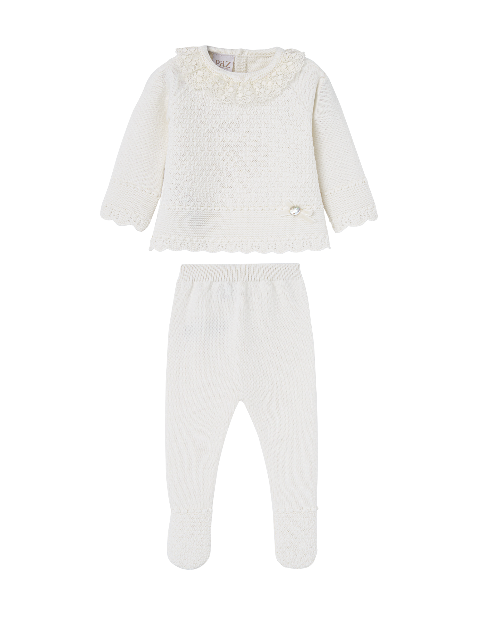 Ruffle Sweater Two Piece in Cream