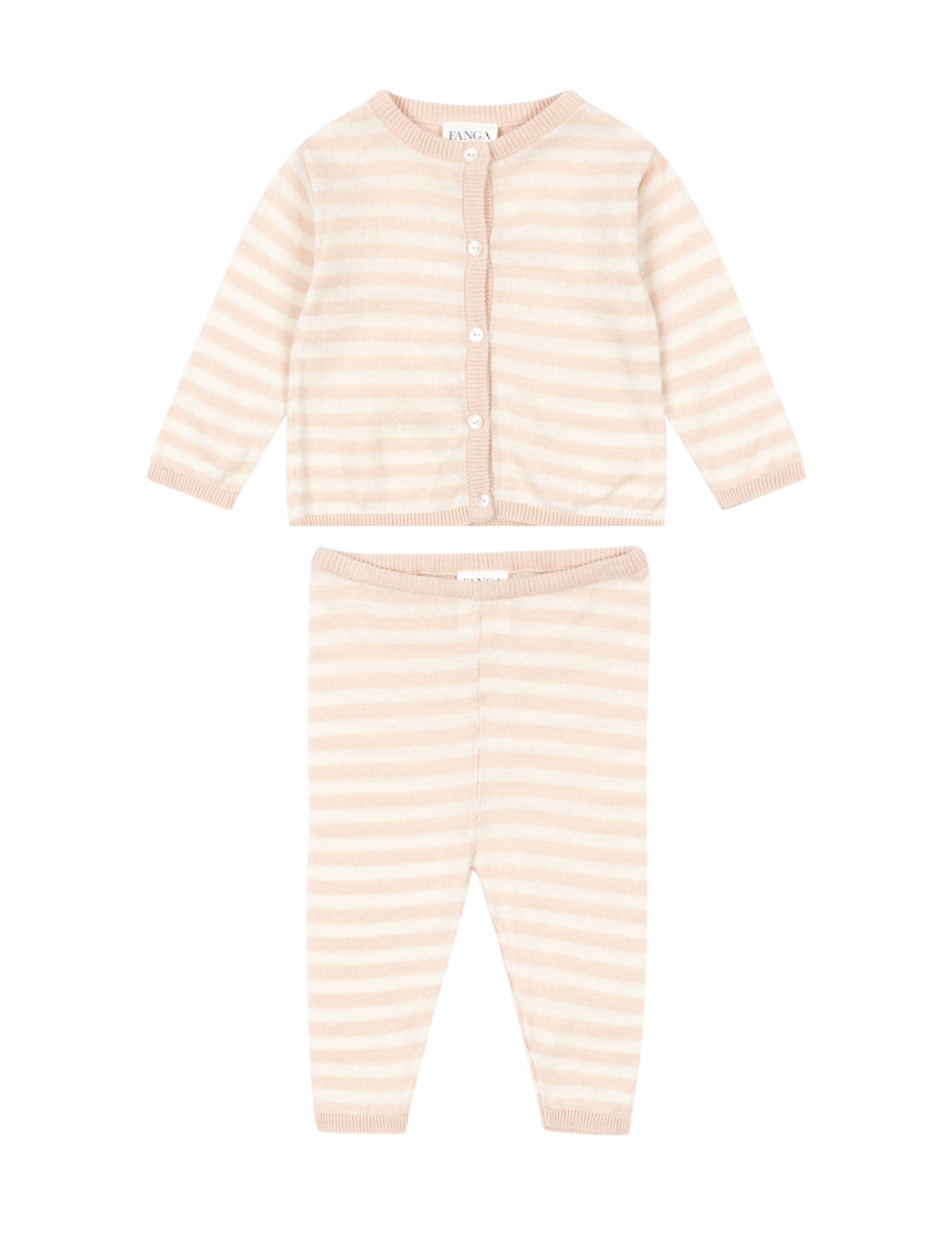 Organic Cotton Two Piece Set Pink Stripe