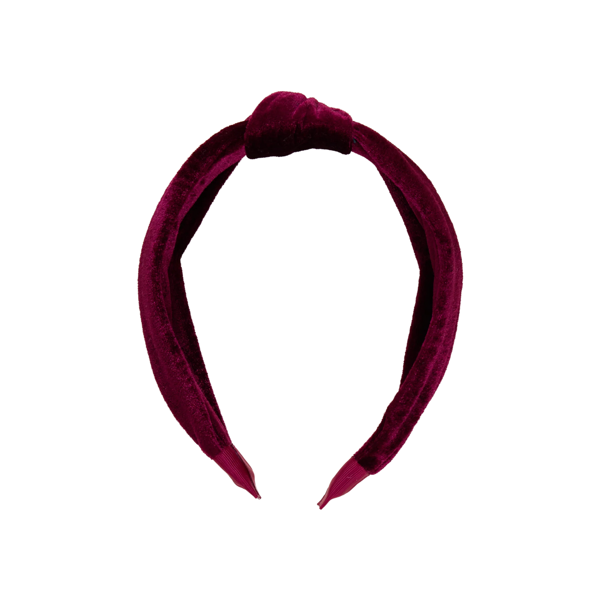 Holly Knotted Headband- Burgundy Velour