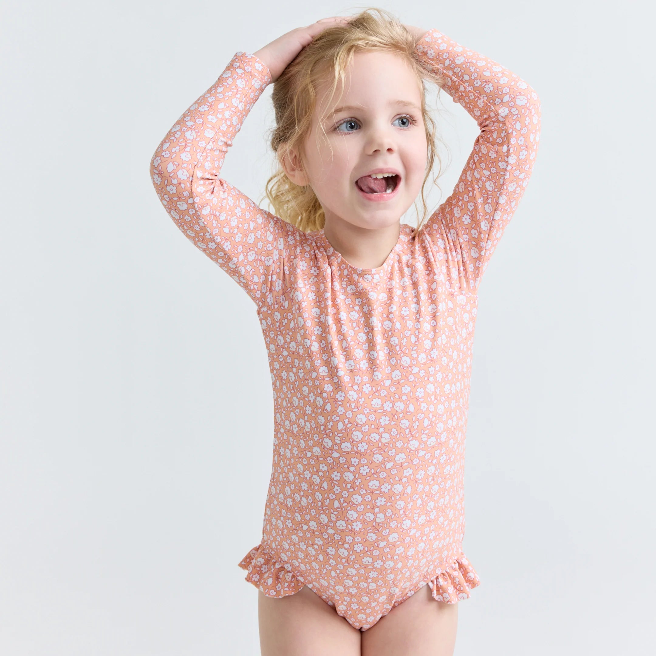 girls melone floral rashguard one piece