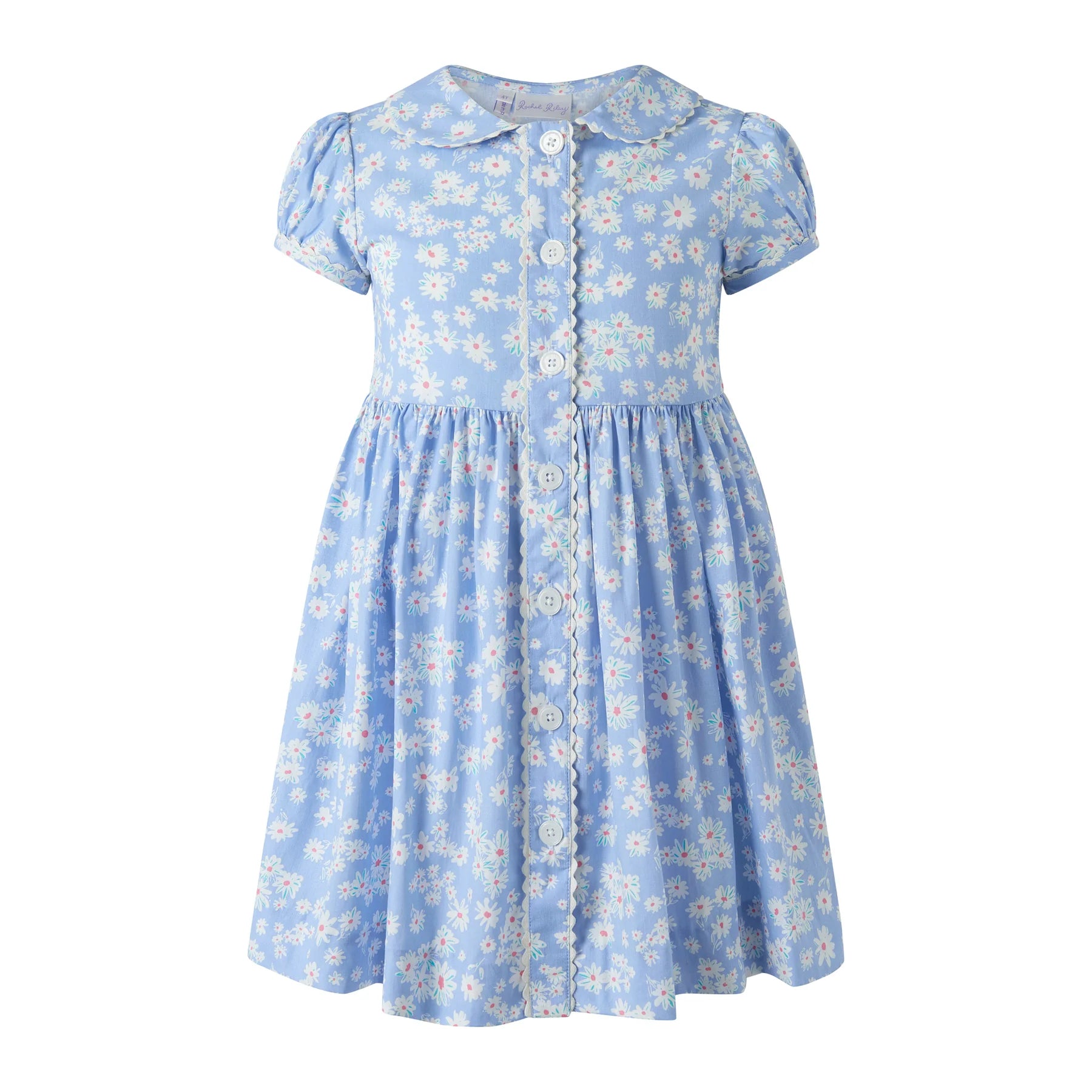 Blue Daisy Button-Front Dress 4y