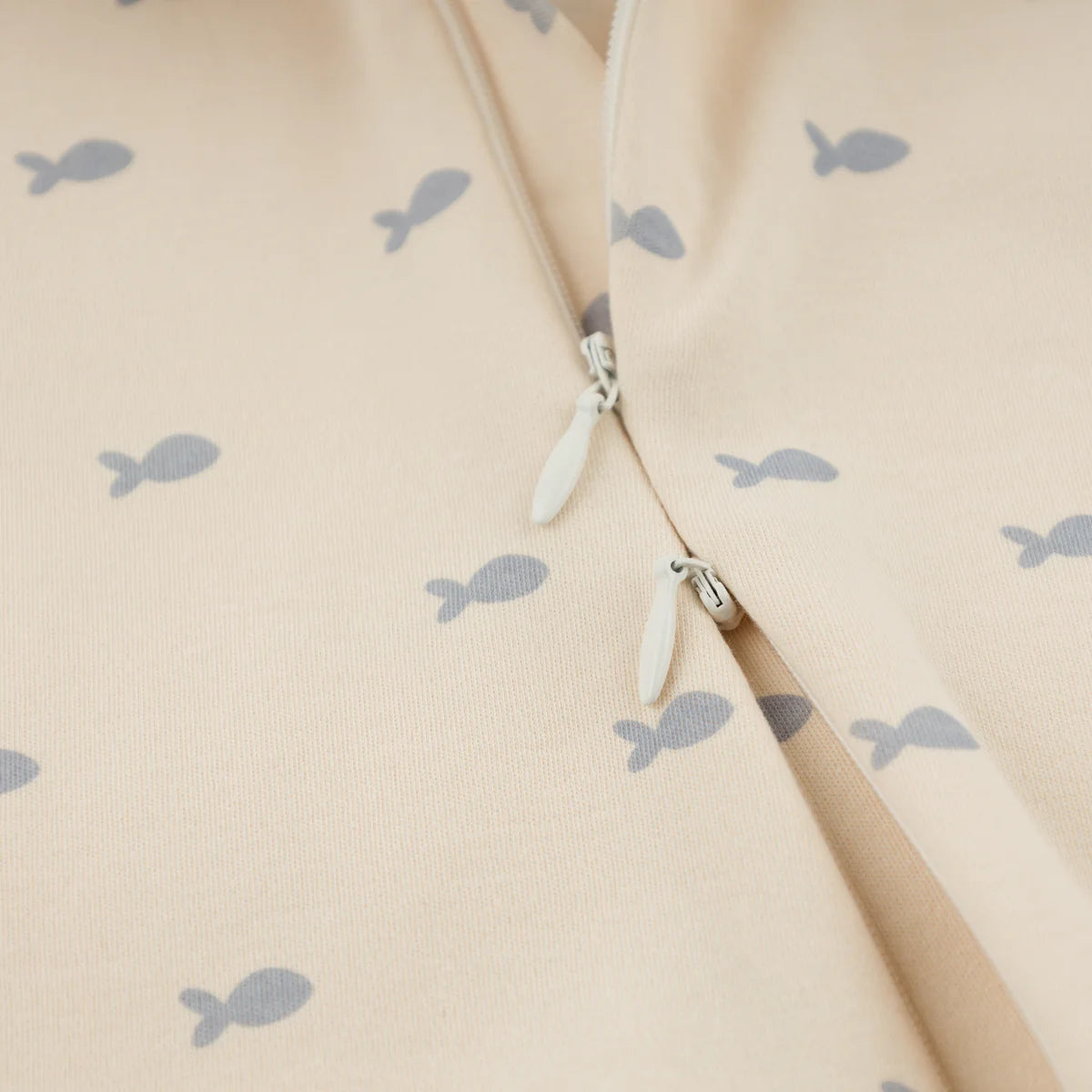Mini Fish Print Zipper Footie