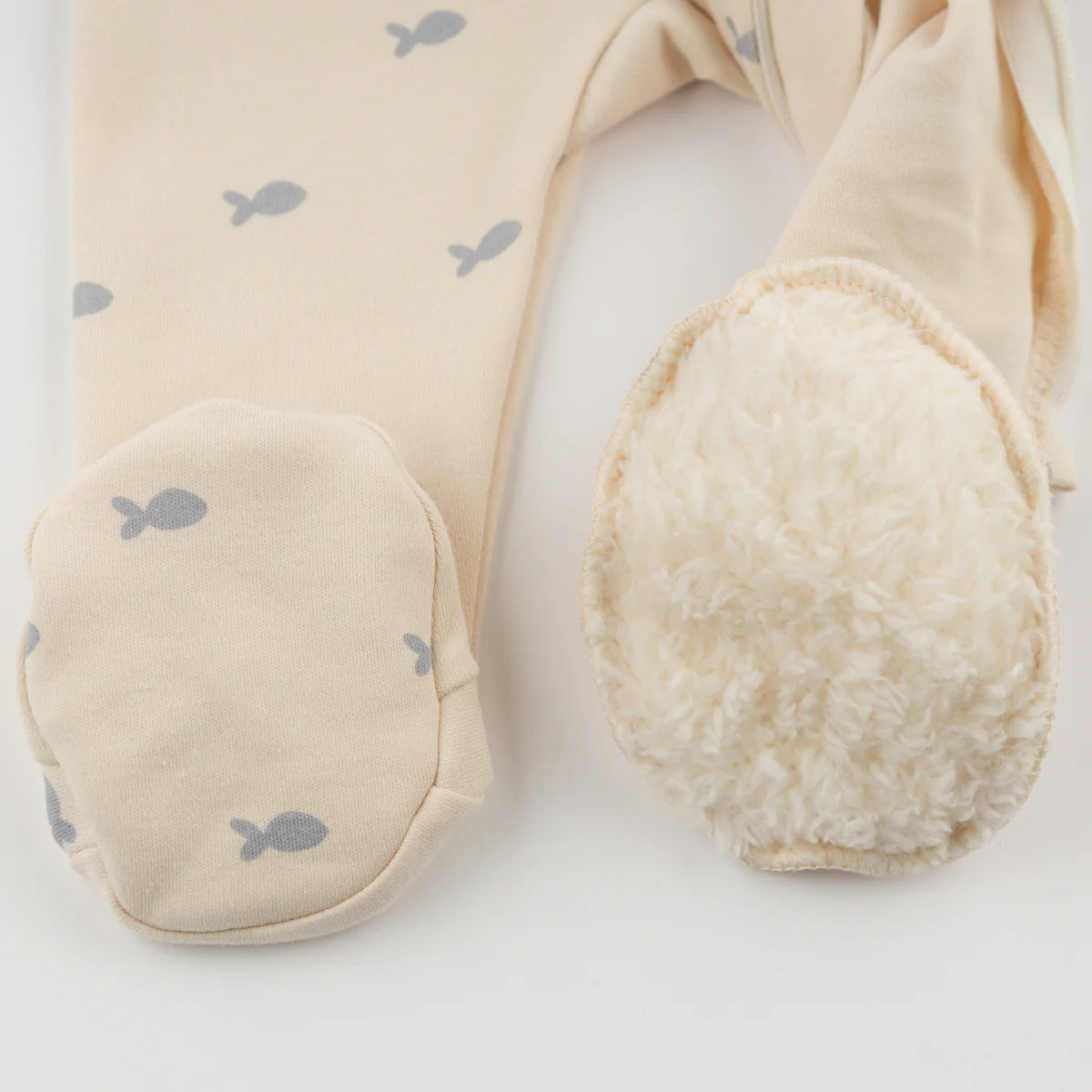Mini Fish Print Zipper Footie