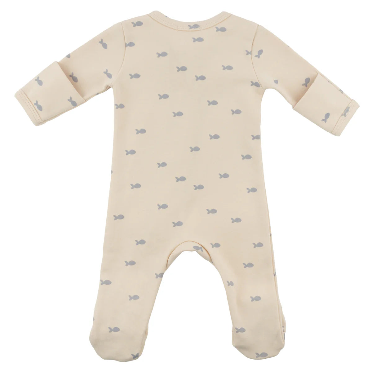 Mini Fish Print Zipper Footie