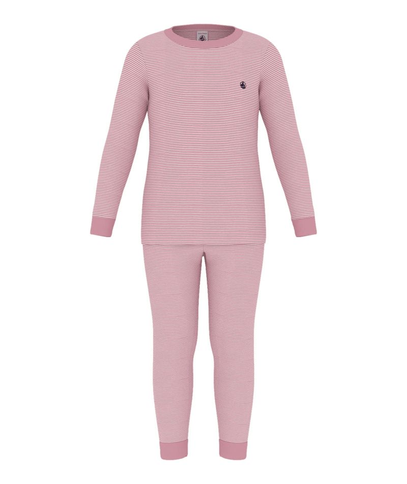 Girl Loungewear LS Stripe Top & Pants Pink White F26