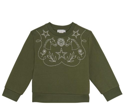 Girl Sweatshirt w/ Horses Embroidery F26