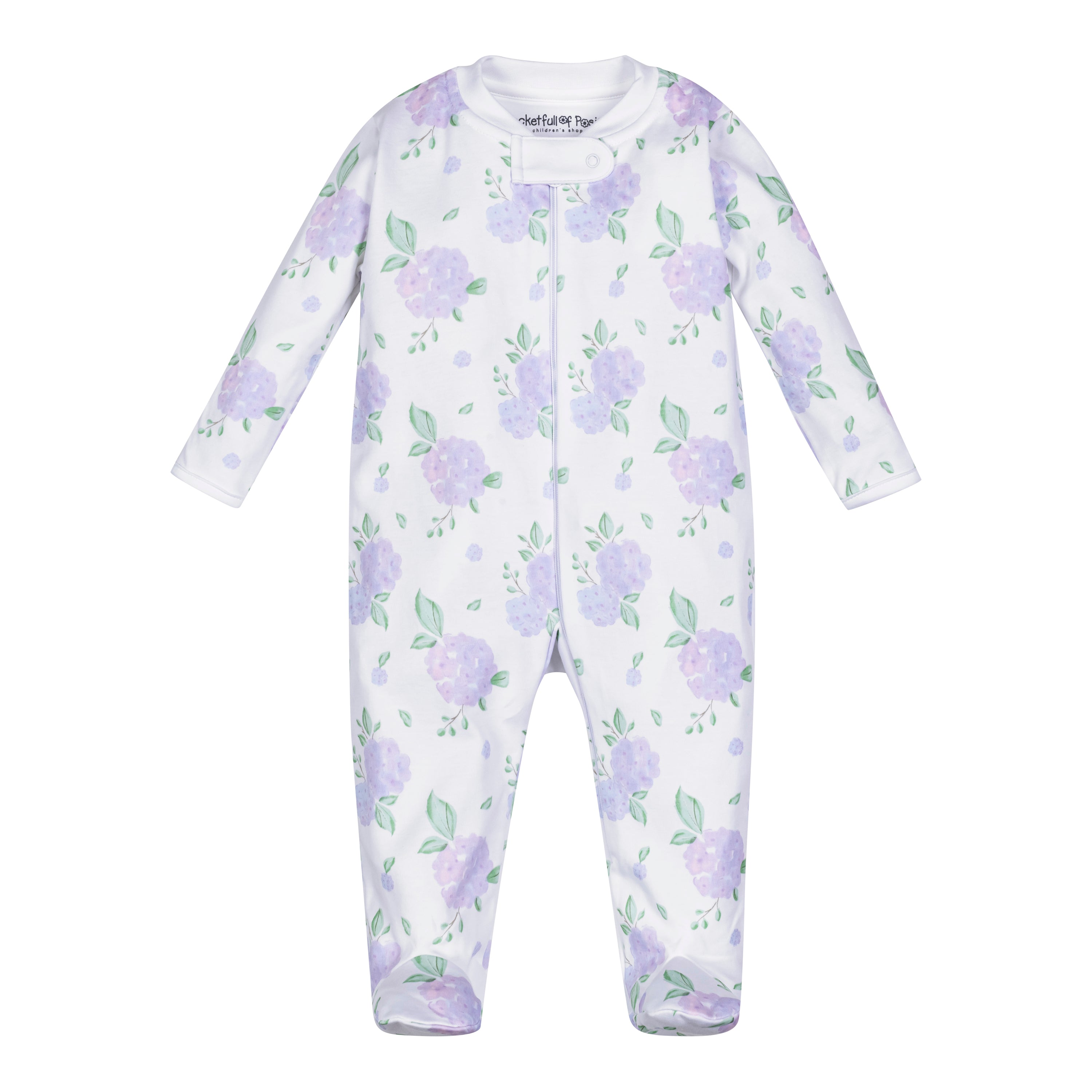 Hydrangea Zipper One Piece Footie