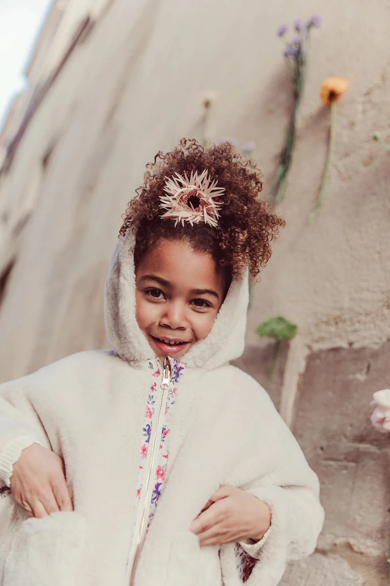 Felvet Reversible Coat in Cream Wild Flowers