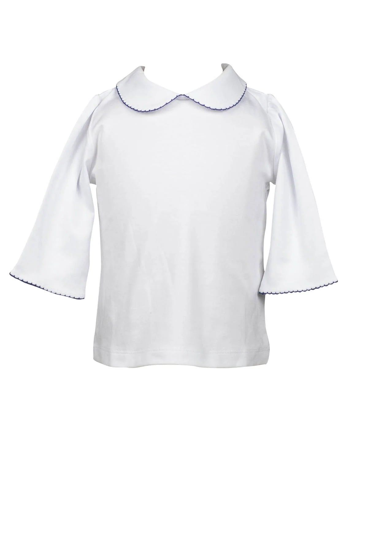 3/4 Sleeve Shirt w/ Navy Trim F26