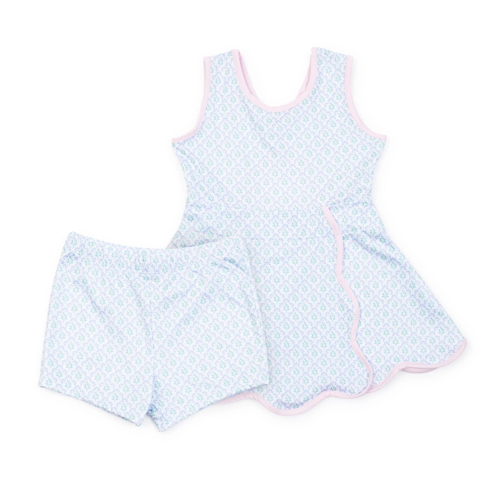 Taylor Girls' Performance Dress by LH Sport - Trellis Bloom Blue
