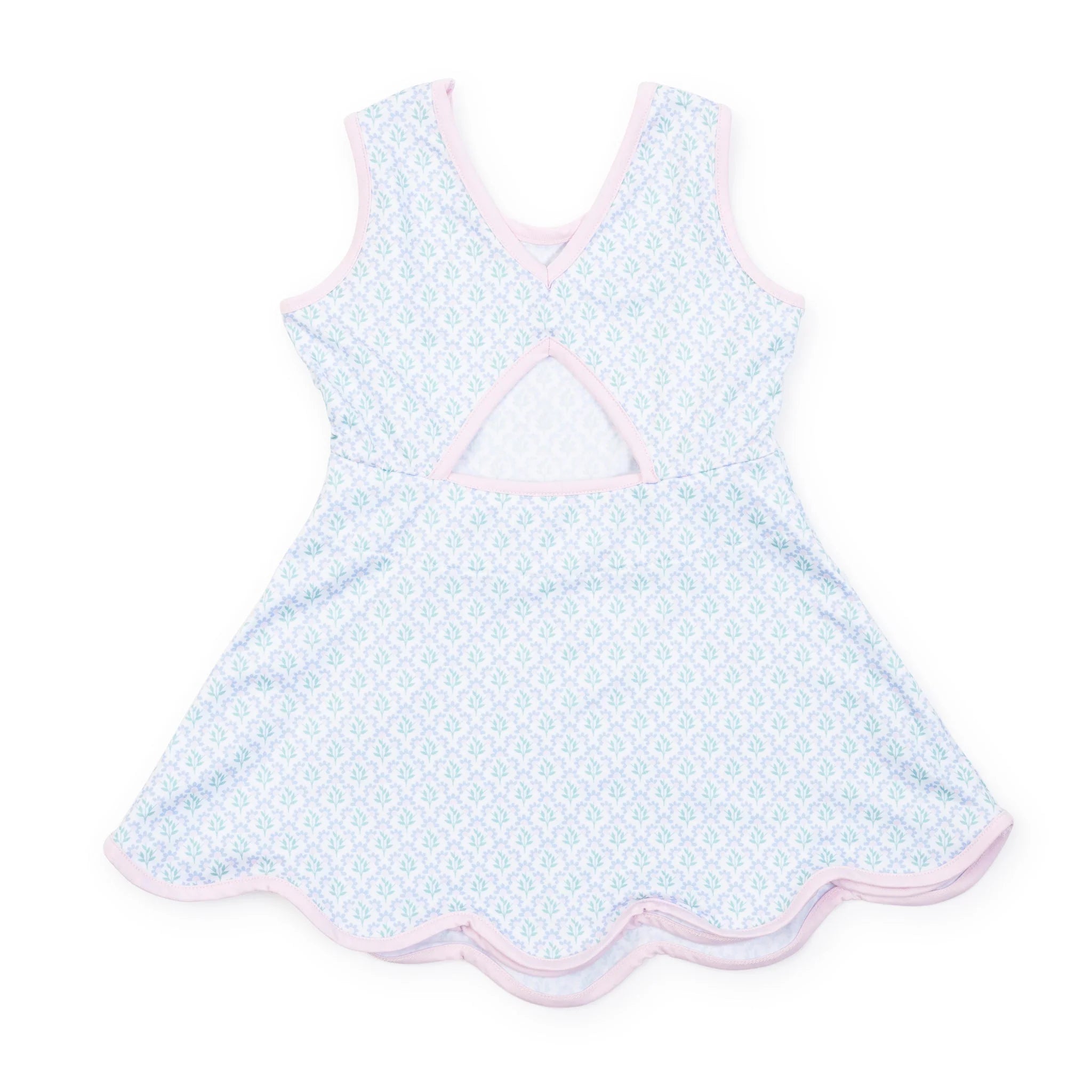 Taylor Girls' Performance Dress by LH Sport - Trellis Bloom Blue