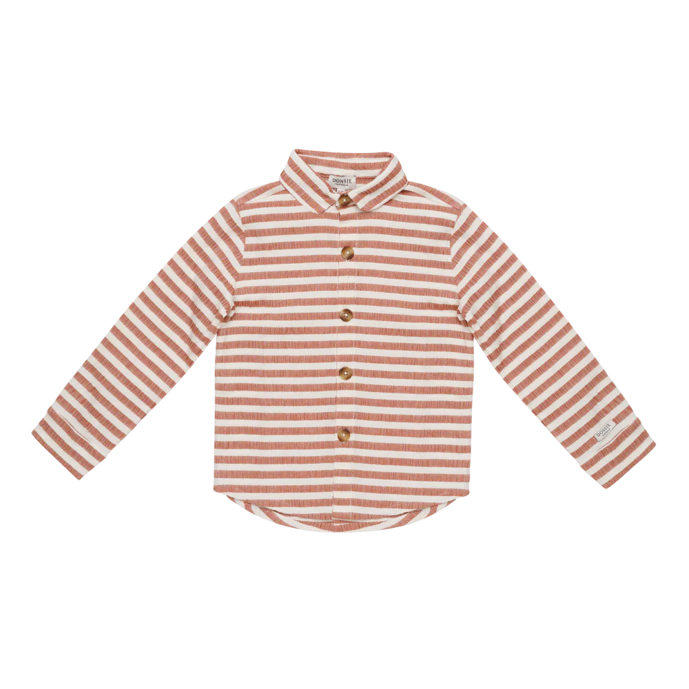 Leom Shirt Red White Striped