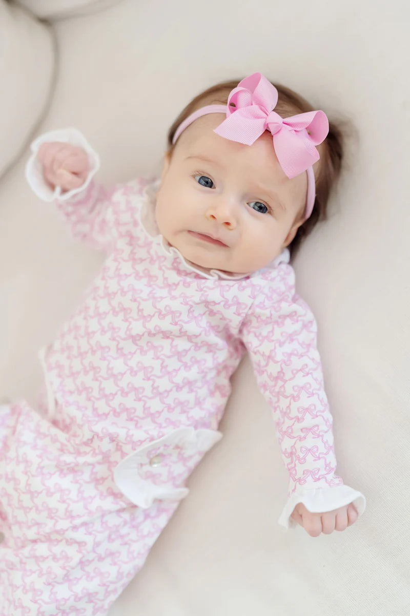 Lucy Girls' Romper - Pretty Pink Bows