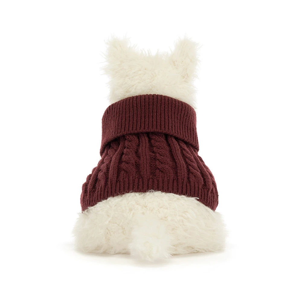 Munro Scottie Dog Winter Jumper Outfit JellyCat plush showing its soft jumper detail