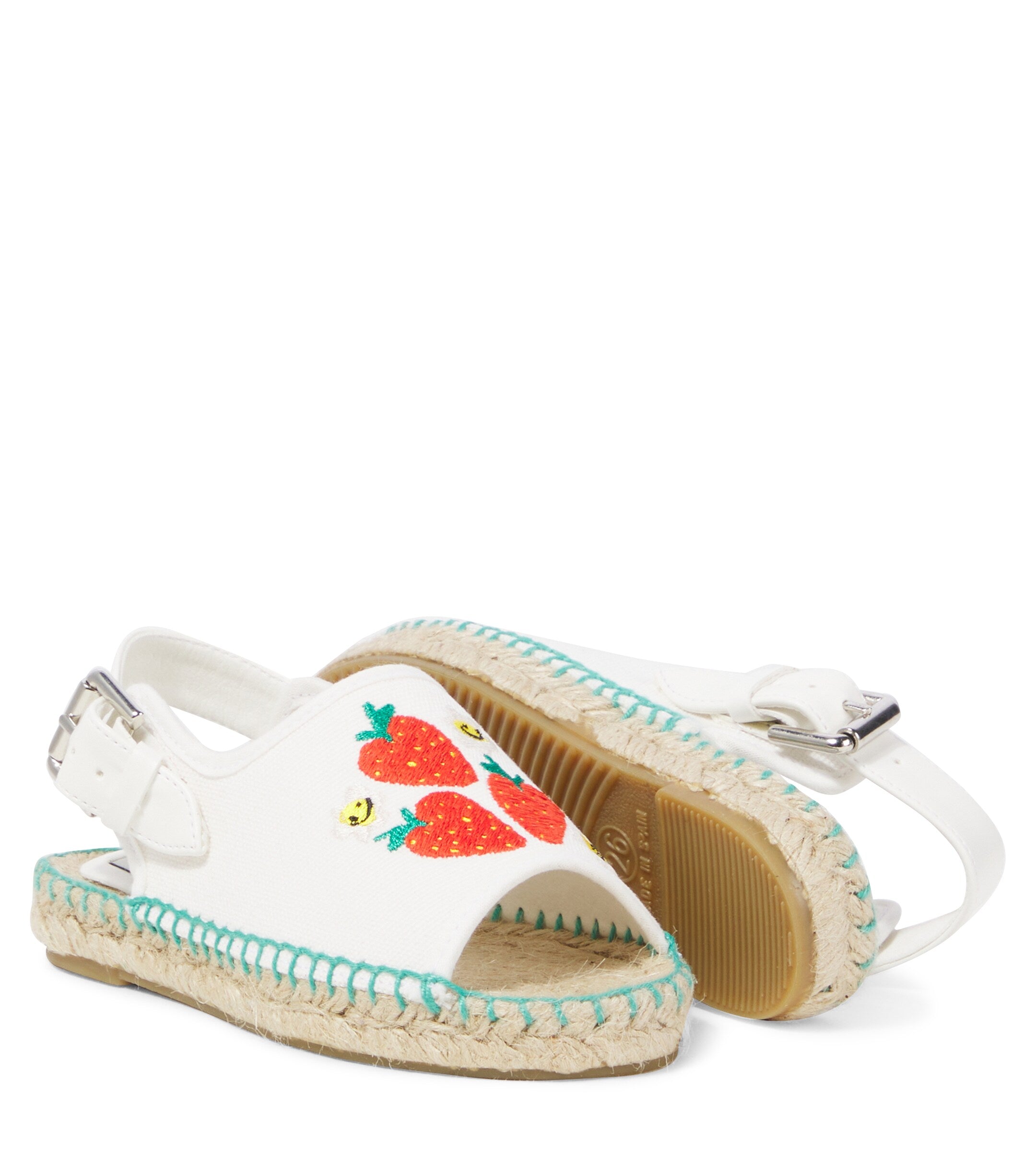 Girl Canvas Espadrilles with Strawberry Embroidery