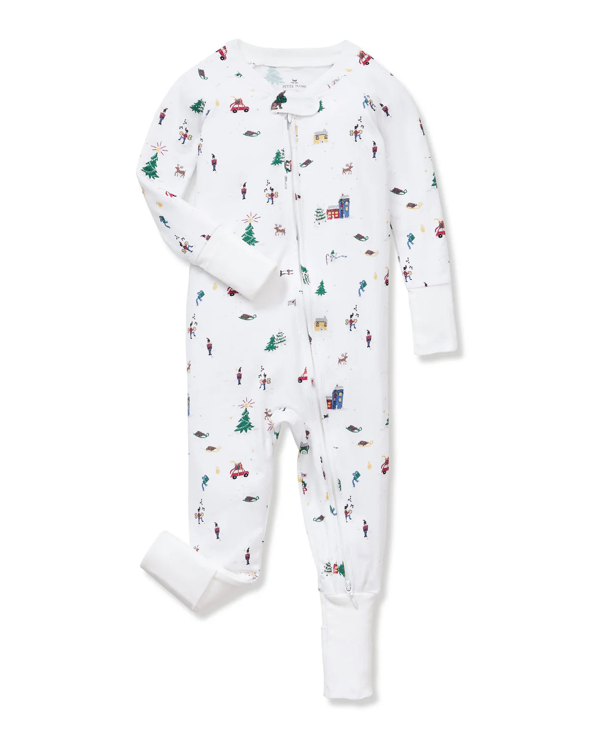 Baby's Pima Peekaboo Romper in Holiday Town