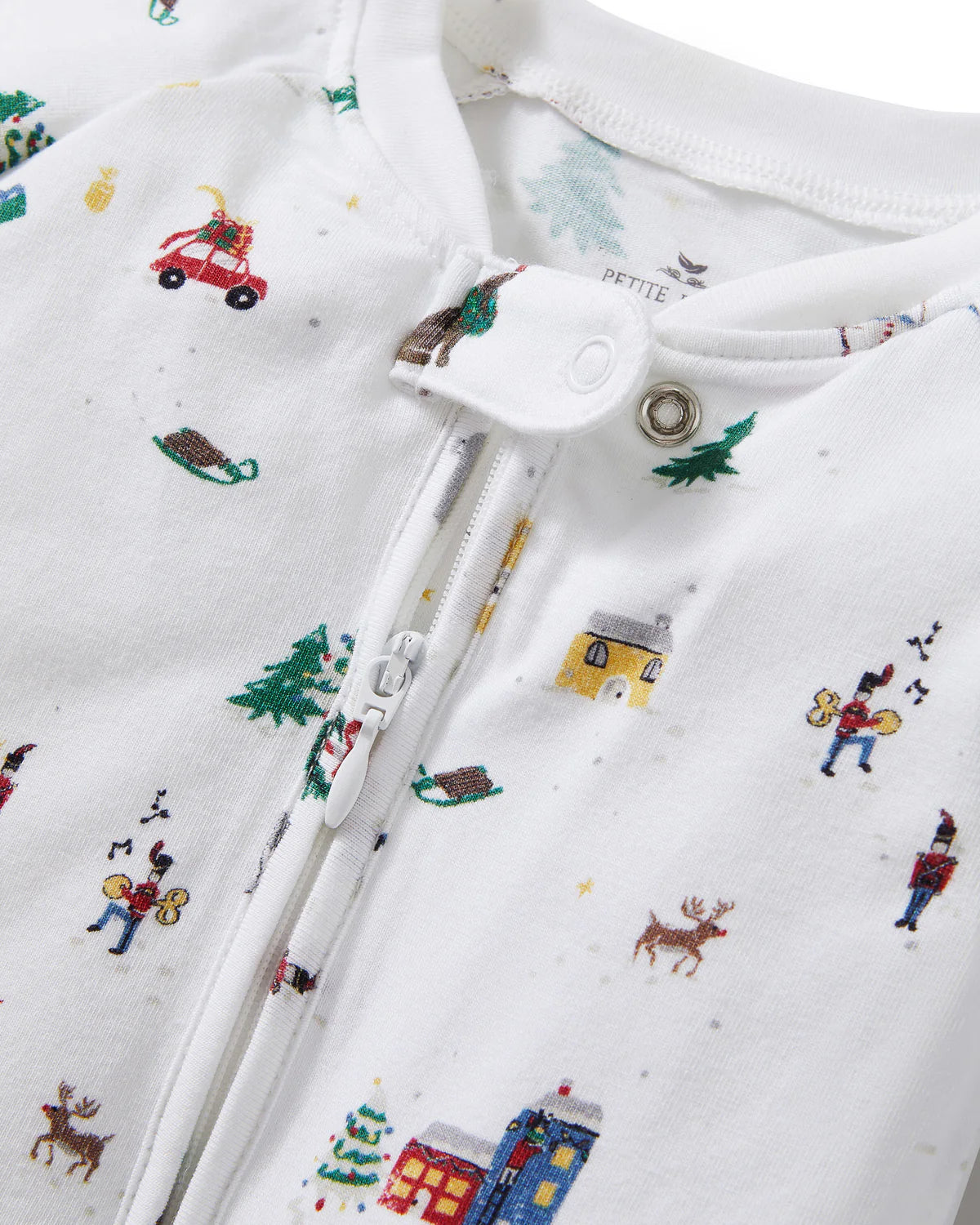 Baby's Pima Peekaboo Romper in Holiday Town