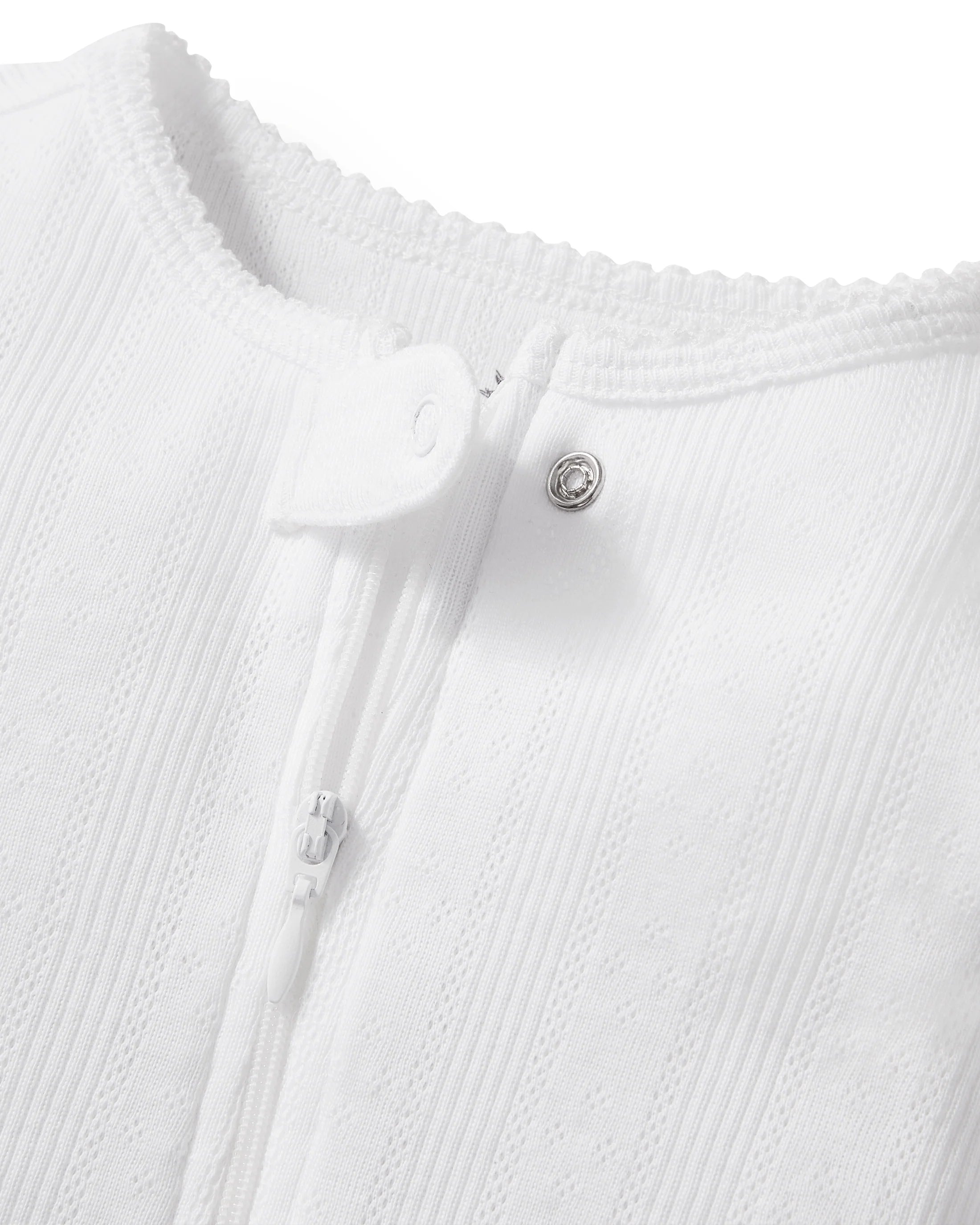 Baby's Pointelle Footie Romper- White SS26