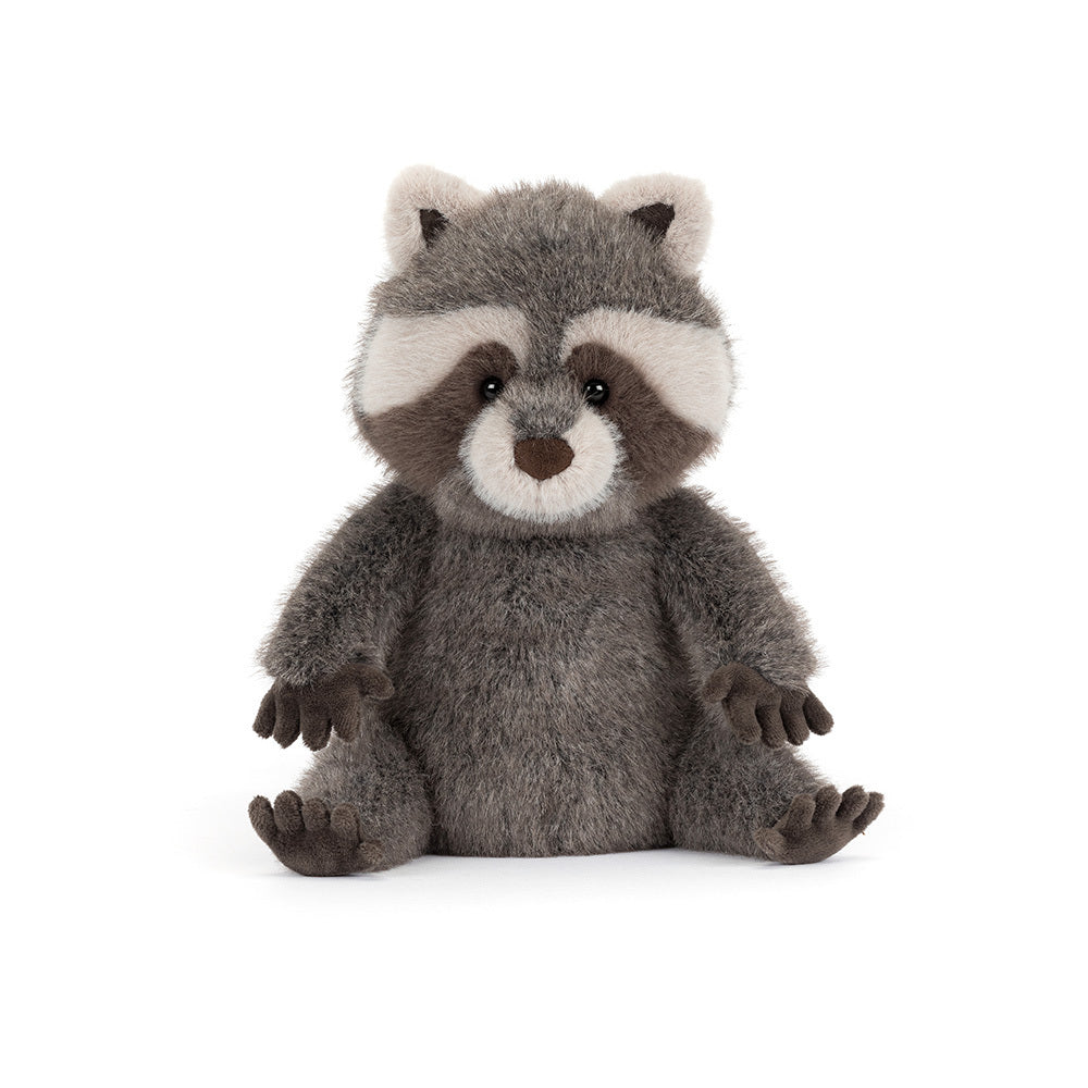 Trixiwoo Raccoon displayed on a colorful play mat, perfect gift for young animal lovers.