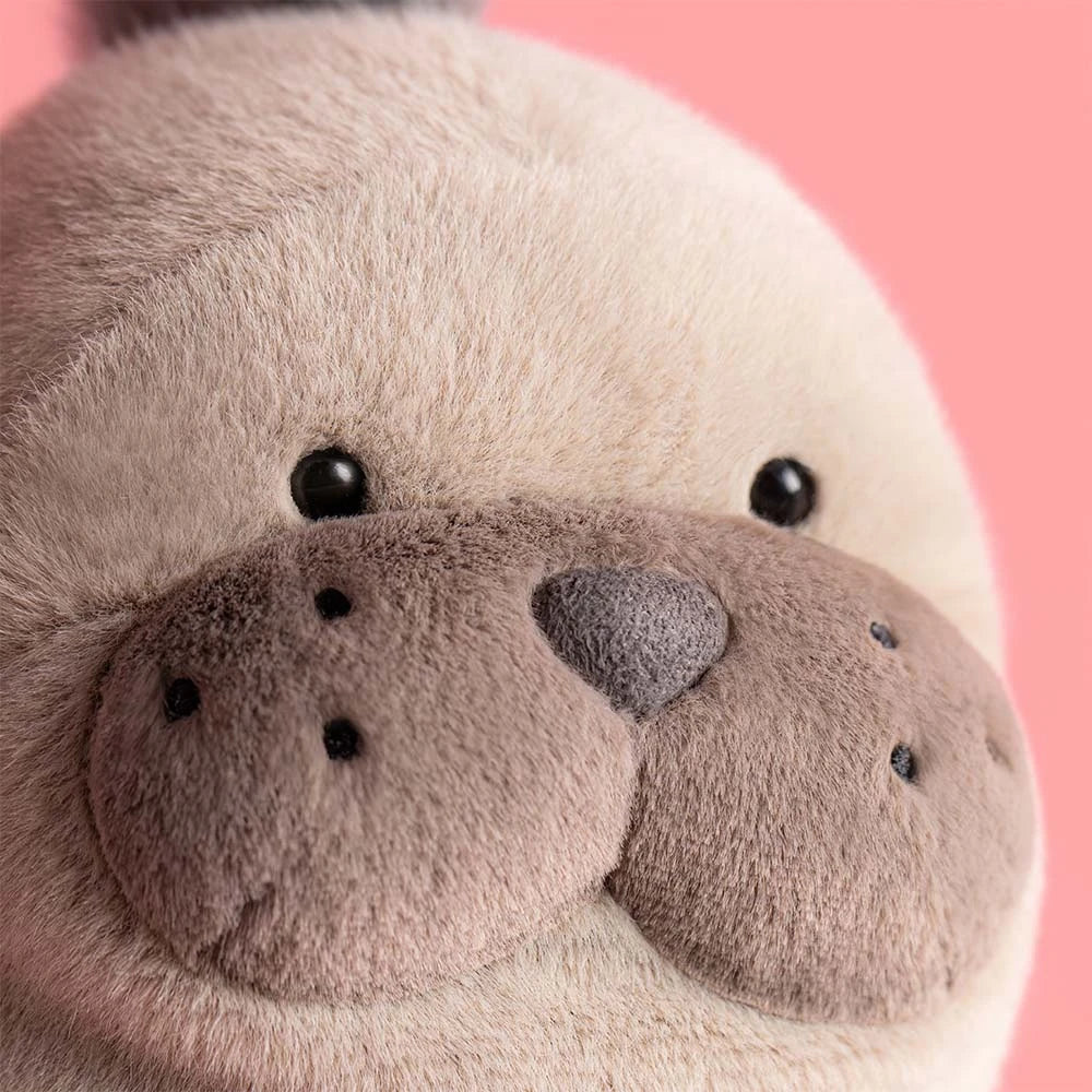 Roarwell Sea Lion SS26 from JellyCat performing with a charming expression, perfect for children and collectors alike.