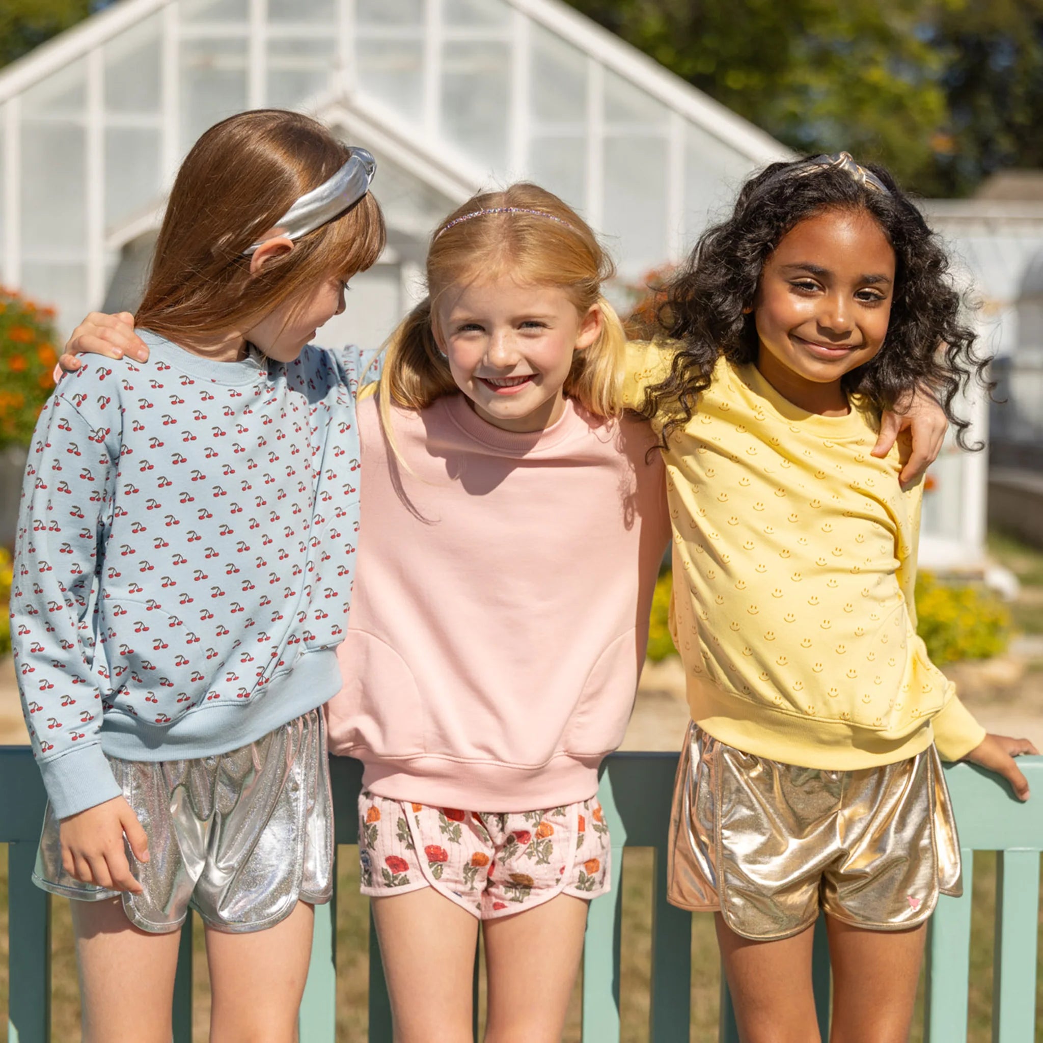 Girls Millie Metallic Short Gold