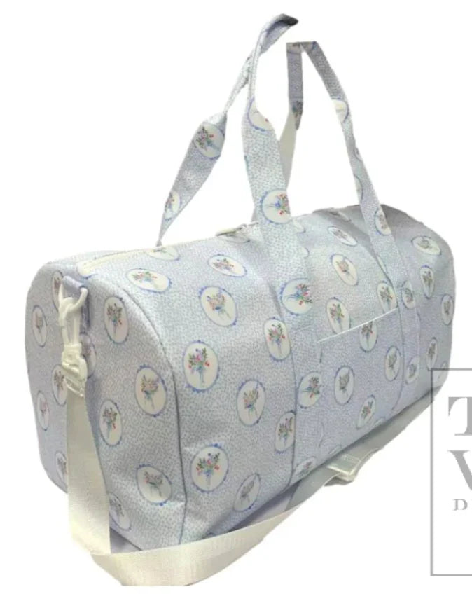 Weekender Duffle Bag in Floral Medallion Blue | TRVL Design