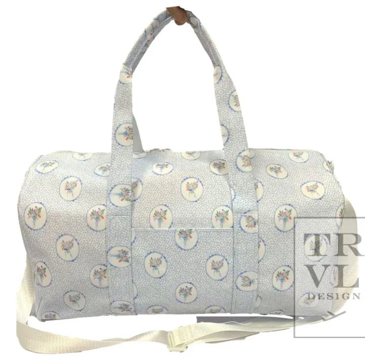 Weekender Duffle Bag in Floral Medallion Blue | TRVL Design