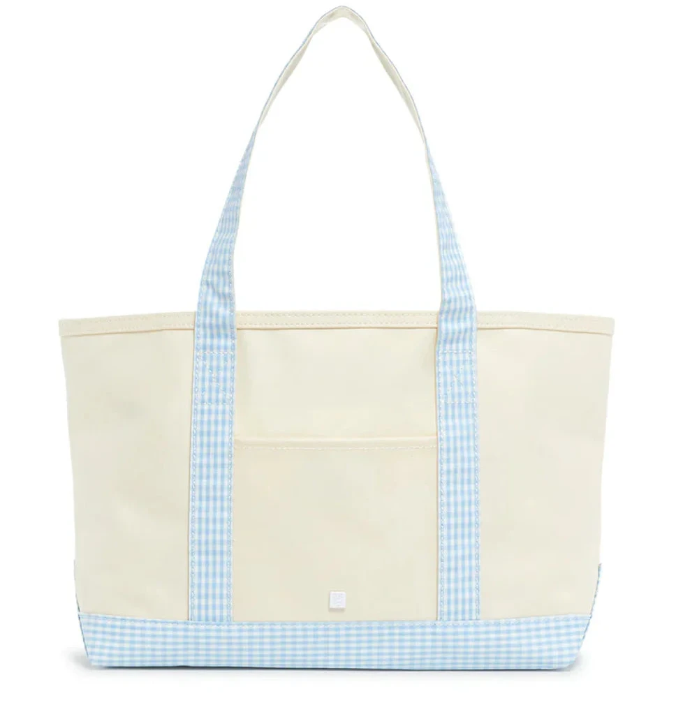 Medium Tote NATURAL with GINGHAM Mist