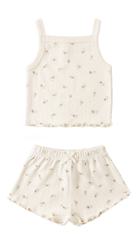 Pointelle Tank and Shortie Set Petit Fleur