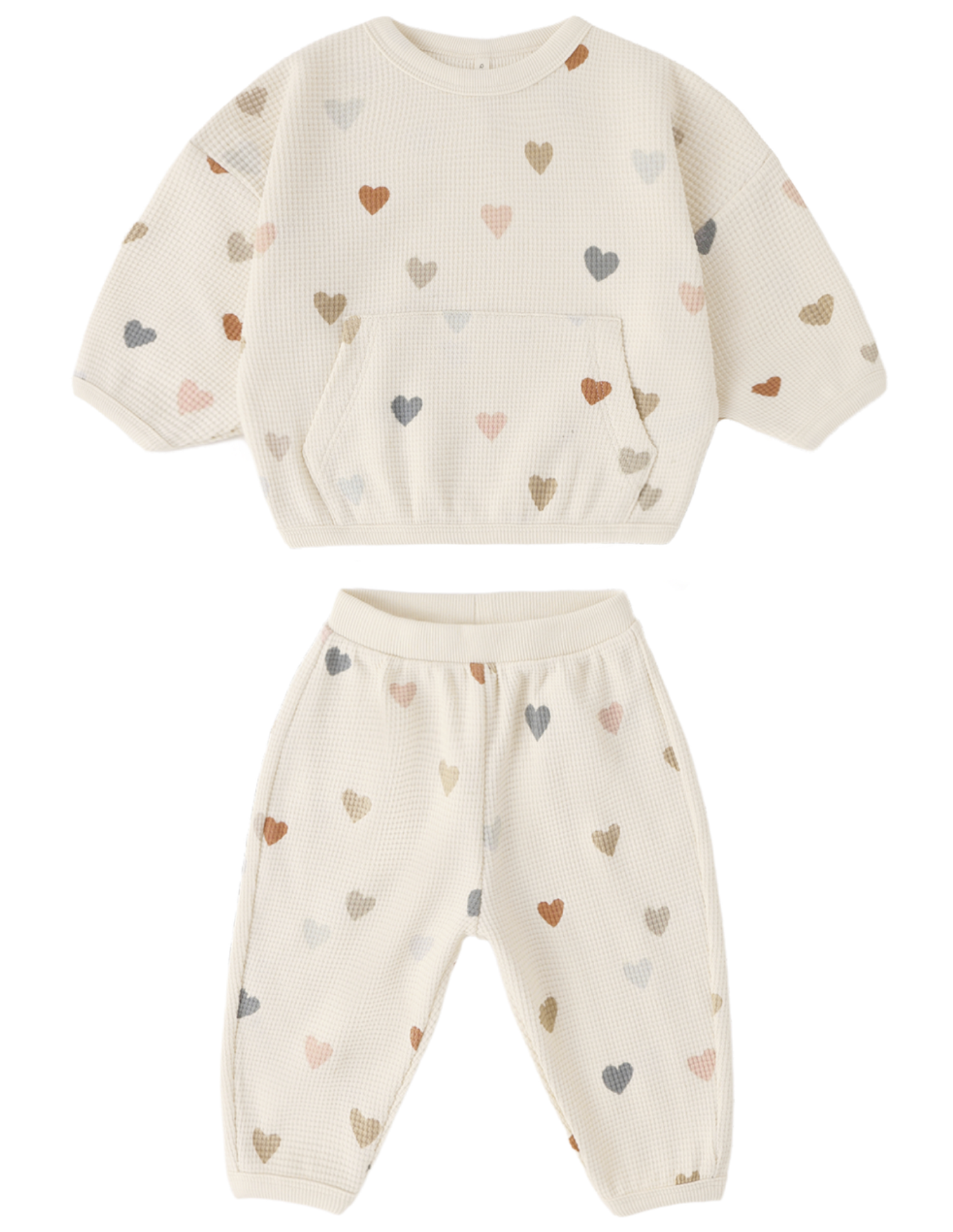Waffle Sweater Set Confetti Hearts