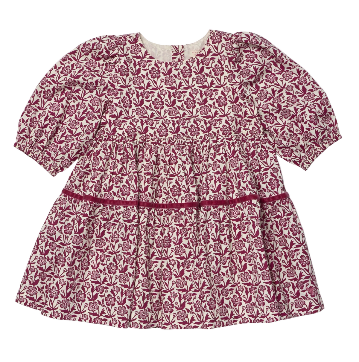 Girls Maribelle Dress-Burgundy Climbing Floral F26