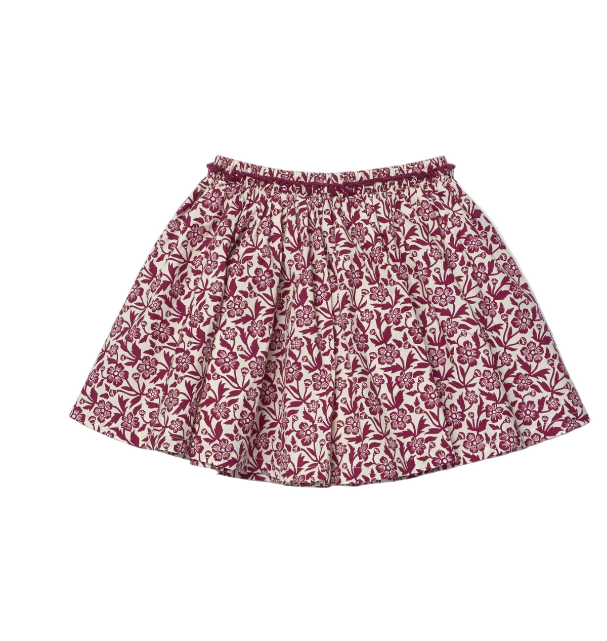 Girls Gianna Skirt- Burgundy Climbing Floral F26