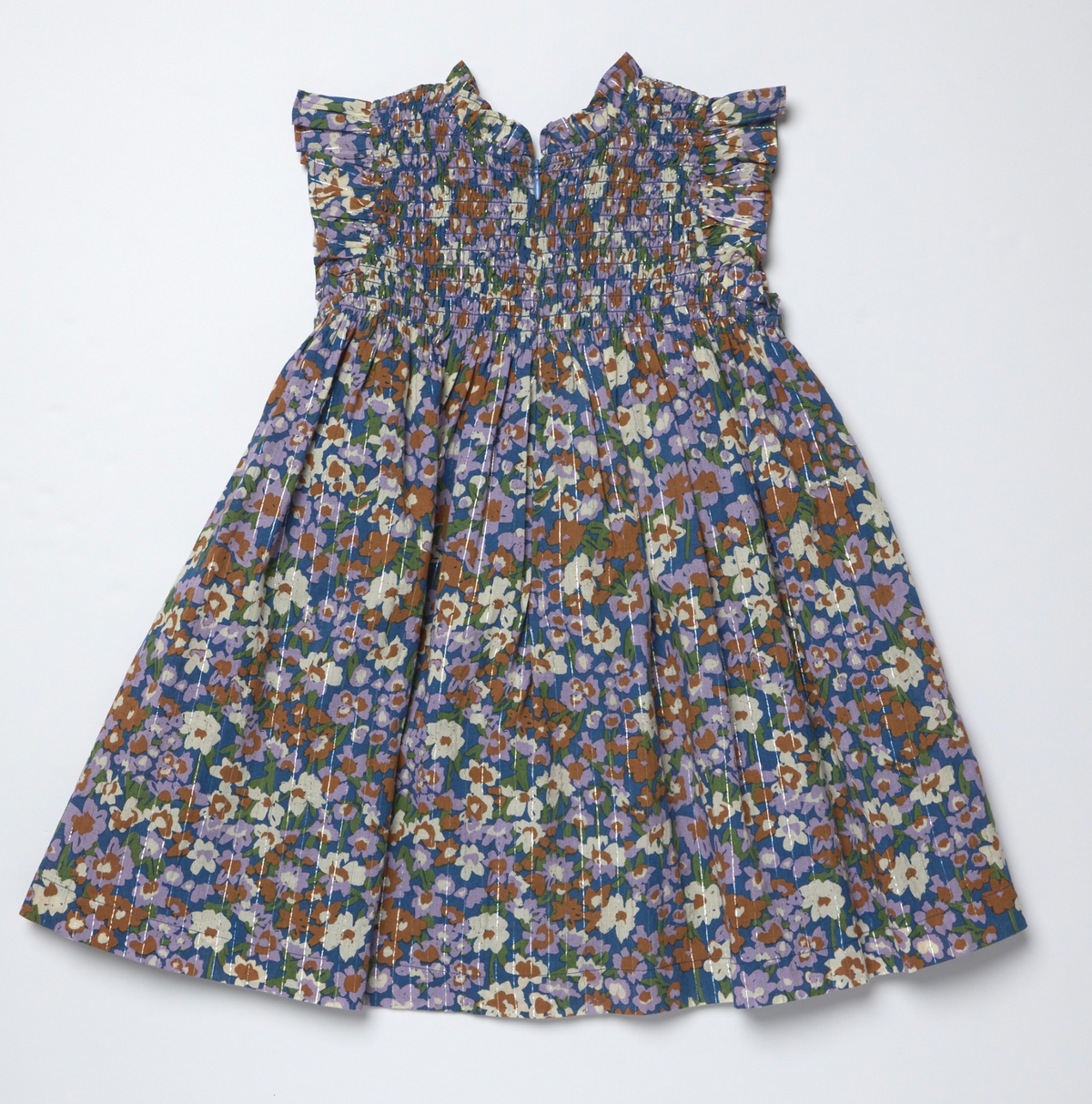 Girls Stevie Dress-True Blue Sketched Floral F26
