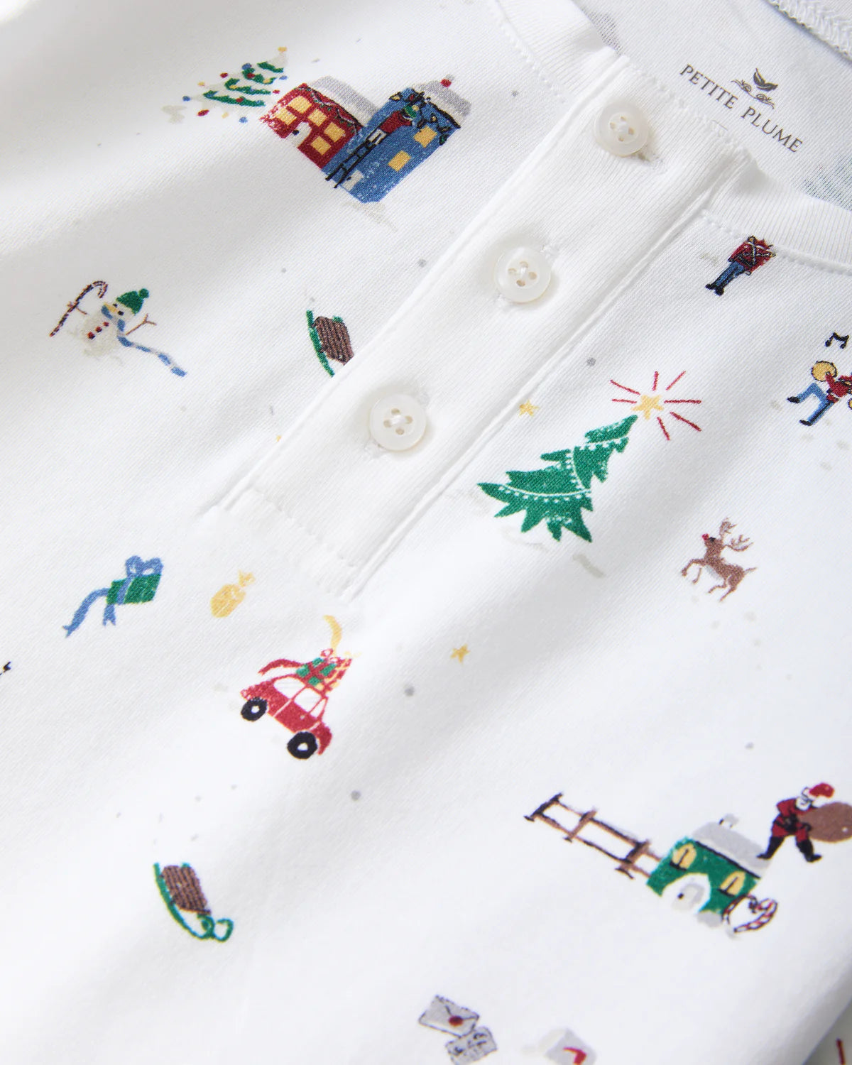 Kids Pima Snug Fit Pajama Set in Holiday Town