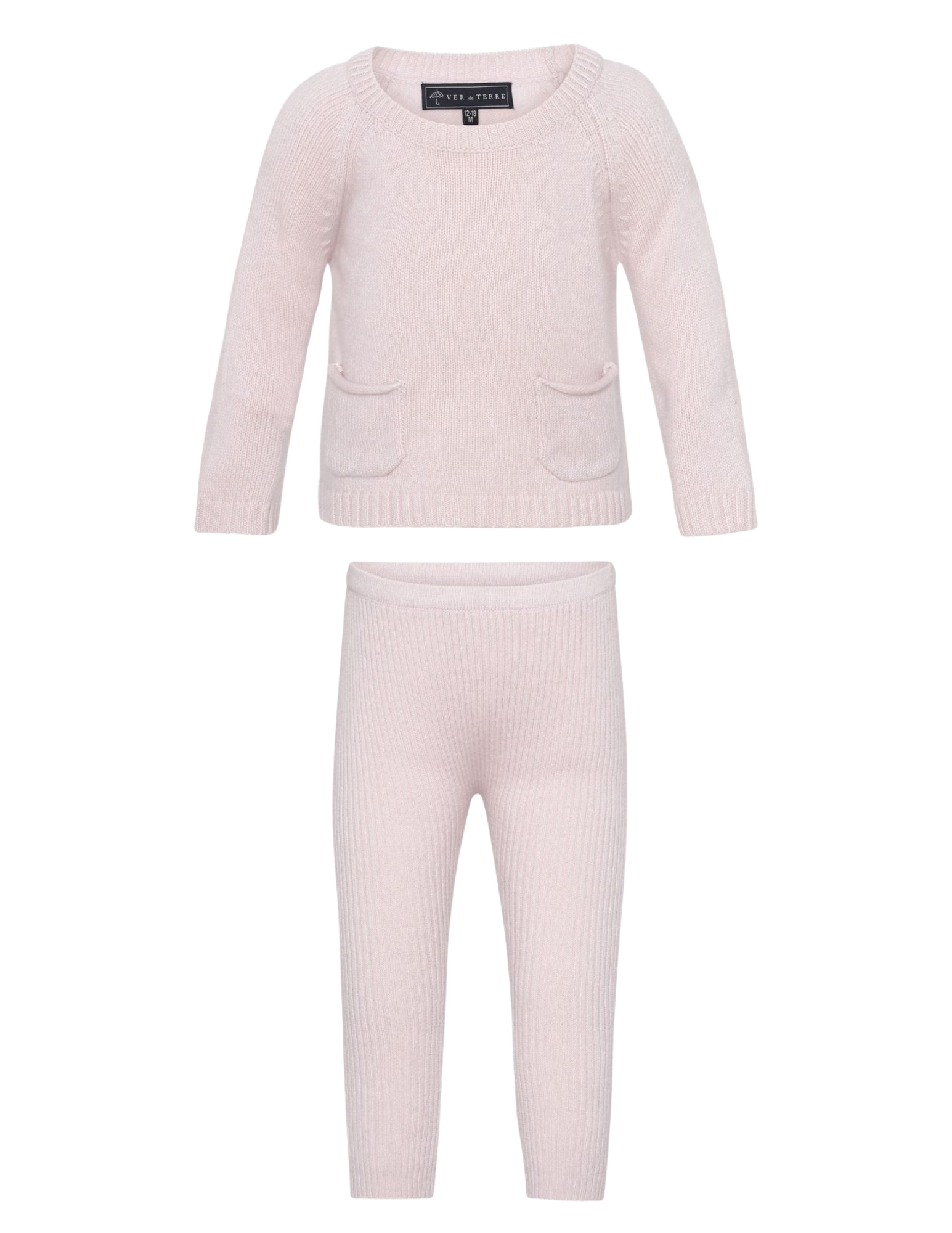 Cashmere Sweater and Ribbed Legging Set Pink