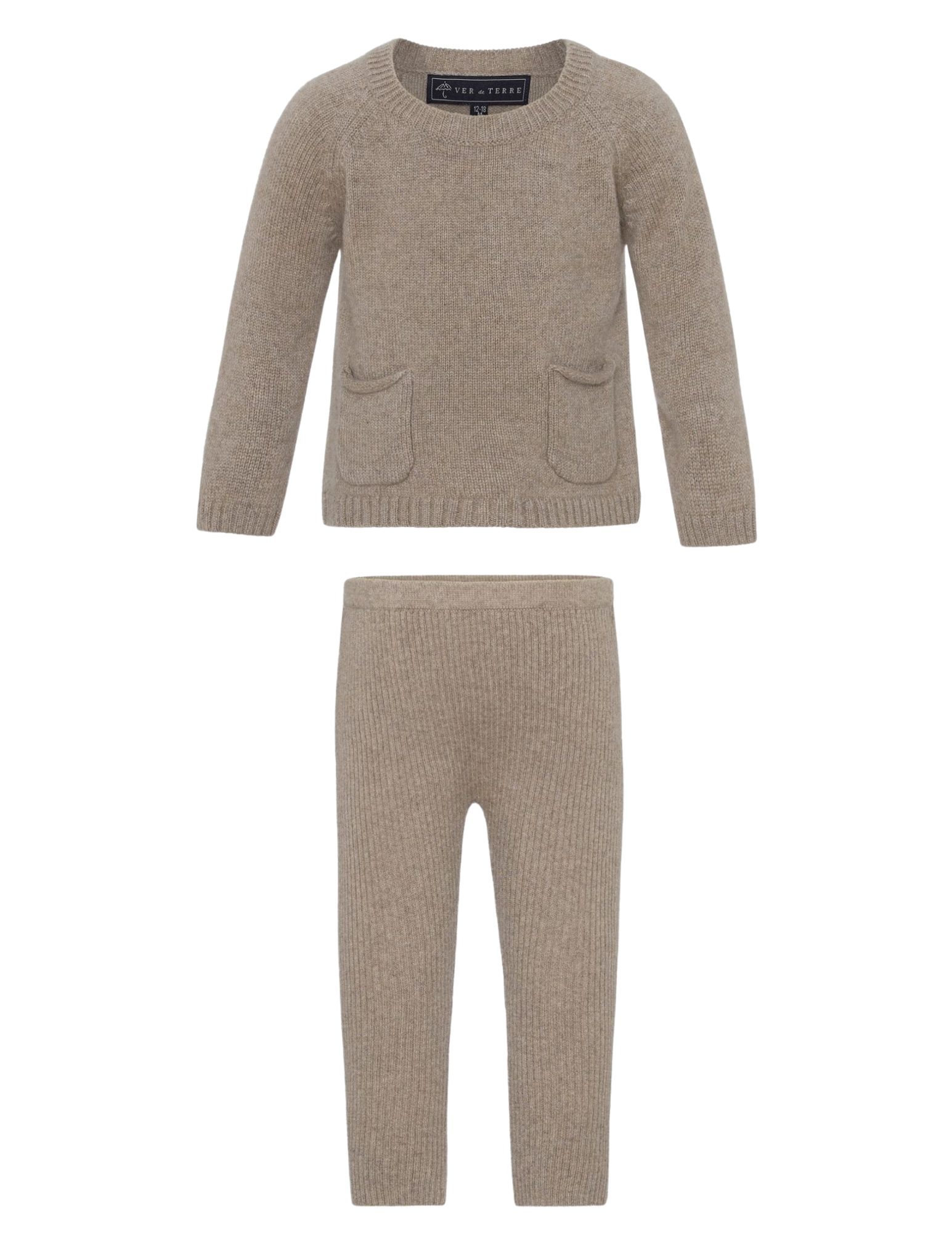 Cashmere Sweater and Ribbed Legging Set Camel