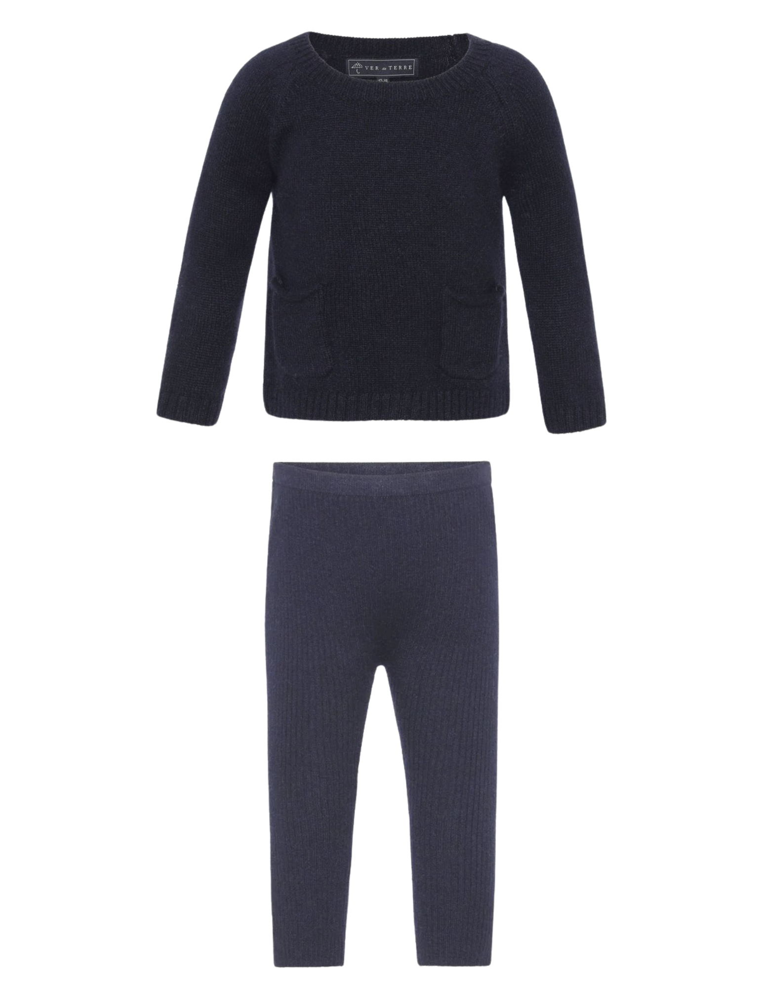 Cashmere Sweater and Ribbed Legging Set Navy